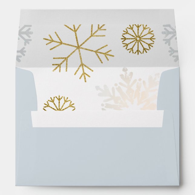 Dusty Blue Snowflake Baby Shower Envelope (Back (Bottom))