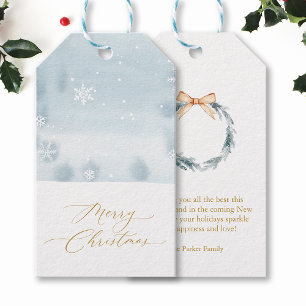 Dusty Blue Snowflake Gift Tag