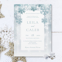 Dusty Blue Snowflake Modern Wedding