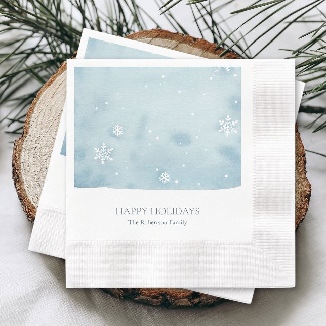 Dusty Blue Snowflake Paper Napkin (Creator Uploaded)