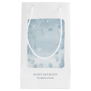 Dusty Blue Snowflake Small Gift Bag