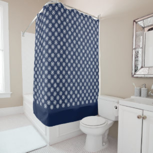 Dusty Blue Snowflake Winter Wonderland Shower Curtain