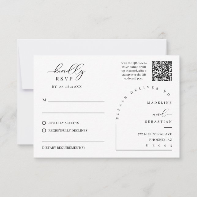 Dusty Blue Soft RSVP Wedding Insert Postcard (Front)
