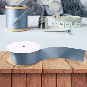Dusty Blue Solid Color Simple Minimalist Satin Ribbon