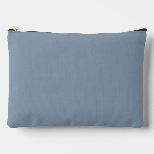 Dusty Blue Solid Colour Accessory Pouch (Front)