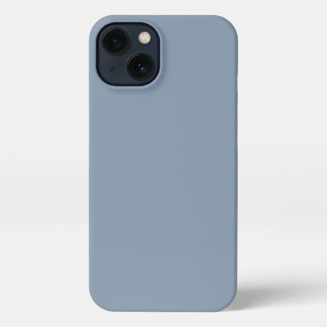 Dusty Blue Solid Colour iPhone Case (Back)