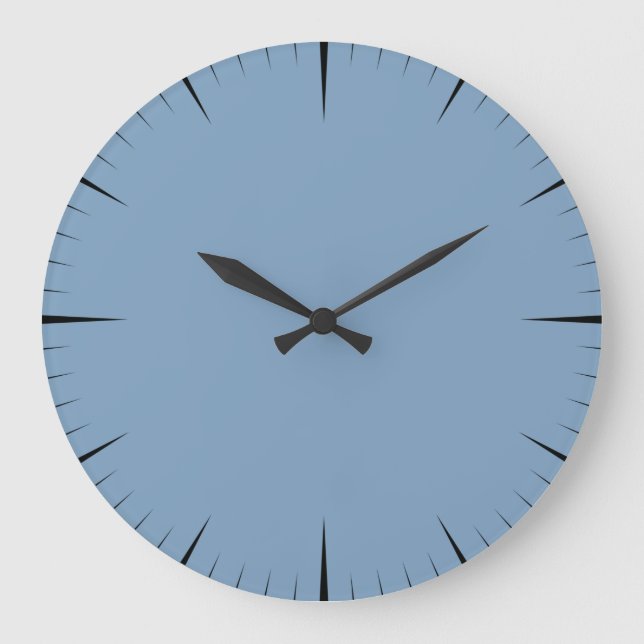 Dusty Blue solid colour  Large Clock (Front)