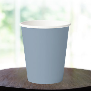 Dusty Blue Solid Colour Paper Cups