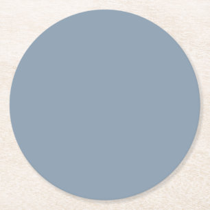 Dusty Blue Solid Colour Round Paper Coaster