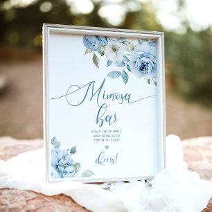 Dusty Blue something blue mimosa bar Poster