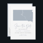 Dusty Blue South Dakota Map QR Code Save the Date Announcement Postcard<br><div class="desc">Announce your South Dakota wedding in a stylish and modern way with this QR Code Save the Date Postcard, featuring a sleek silhouette of the South Dakota state map. Perfect for couples celebrating a wedding in the scenic Black Hills, the vibrant city of Sioux Falls, or the charming small towns...</div>
