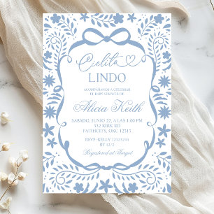 Dusty Blue Spanish Baby Shower Cielito Lindo  Invitation