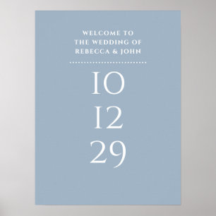 Dusty Blue Special Date Wedding Welcome Sign