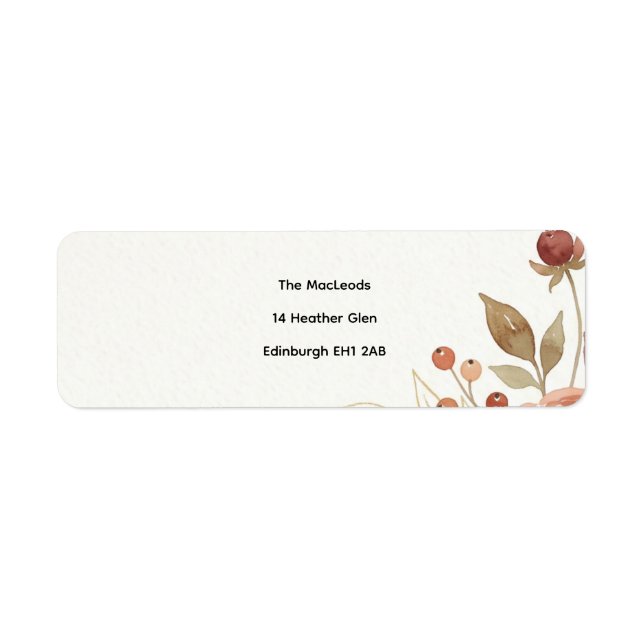 Dusty Blue Sprig Address Label (Front)