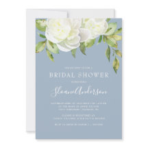 Dusty Blue Spring Floral Peony Bridal Shower