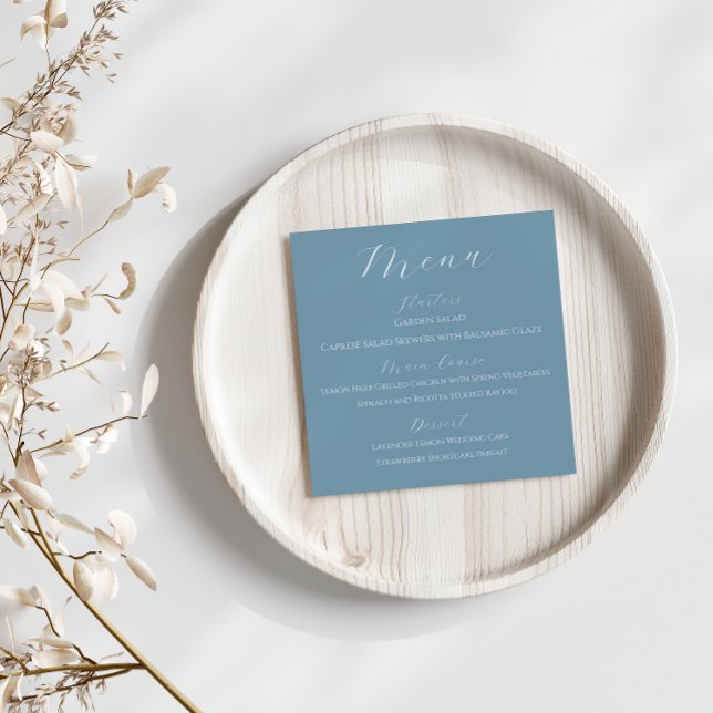 Dusty Blue Spring Wedding Menu Card (Creator Uploaded)