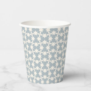 Dusty Blue Star Pattern Paper Cup