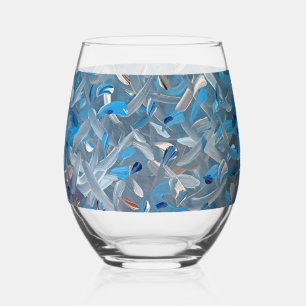 Dusty Blue Stemless Wine Glass