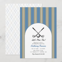 Dusty Blue, Stone, & White Golf Birthday Party