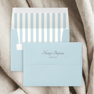 Dusty Blue Stripes Elegant Envelope for Baptism