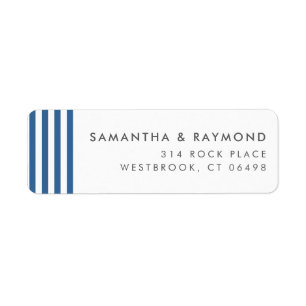 Dusty Blue Stripes Nautical Return Address