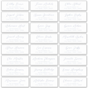 Dusty Blue Stylish script guest address label
