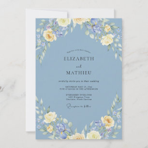 Dusty Blue Sublime Watercolor Wedding Invitation