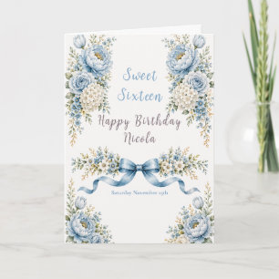 Dusty Blue Sweet Sixteen Card