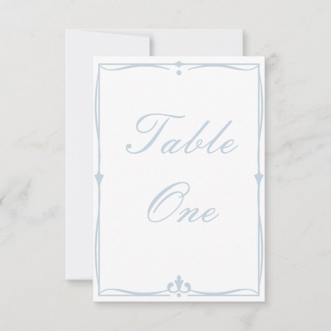 Dusty Blue Table Number (Front)