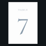 Dusty Blue Table Number Card<br><div class="desc">Minimalist dusty blue table number card. Please note that table number cards must be numbered and added to cart individually.</div>