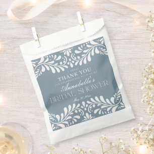 Dusty Blue Talavera Fiesta Bridal Shower Dessert Favour Bags