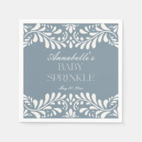 Dusty Blue Talavera Tile Fiesta Boy Baby Sprinkle