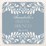 Dusty Blue Talavera Tile Fiesta Bridal Brunch Square Paper Coaster<br><div class="desc">Everyone loves a fiesta! This collection is a stunning blend of elegance and cultural heritage, inspired by the traditional Mexican Talavera tile patterns. The earthy dusty blue Terracotta floral border exudes sophistication and a touch of festive charm, making it perfect for your Spanish or Mexican inspired celebration. Whether you're hosting...</div>
