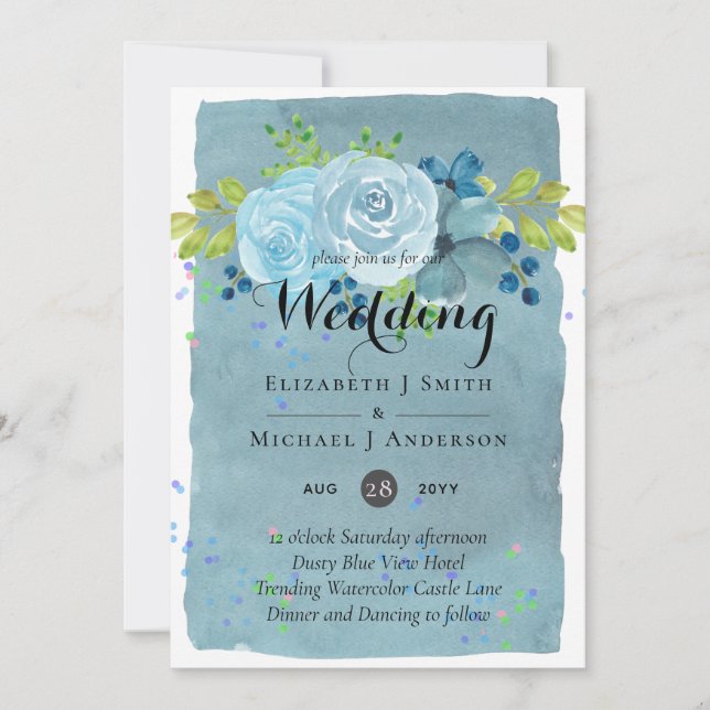 Dusty Blue Teal Wedding Trending Budget (Front)