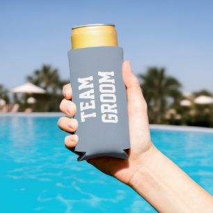 Dusty Blue Team Groom Bachelor Party Seltzer Can Cooler