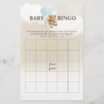 Dusty Blue Teddy Bear BINGO Baby Shower Games Flyer<br><div class="desc">Baby Bingo is a fun and interactive game perfect for any teddy bear themed baby shower. Each guest is given a bingo card to fill in with gifts you think will be opened. As the mum-to-be opens her gifts, guests mark off the corresponding items on their bingo card. The first...</div>