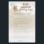 Dusty Blue Teddy Bear Survey Says Baby Shower Game Flyer<br><div class="desc">Survey Says is a fun and interactive game perfect for any teddy bear themed baby shower. This game is sure to get your guests talking,  laughing and playing along.</div>