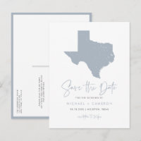 Dusty Blue Texas State Map QR Code Save the Date
