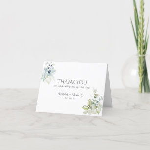 Dusty Blue Thank You   Elegant Floral Spring