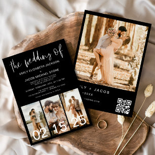 Dusty Blue The Wedding of Minimalist QR code Invitation