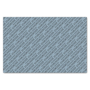 Dusty Blue Tiled Business Name and Specialism Tissue Paper