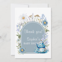 Dusty Blue Time For Tea Boho Garden Baby Shower 