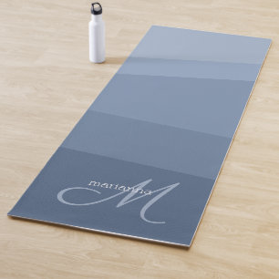 Dusty Blue Tones Geometric Pattern Yoga Mat