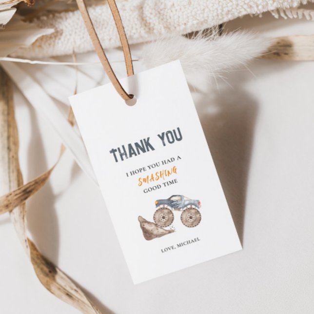 Dusty Blue Trucks Birthday Gift Tag (Creator Uploaded)