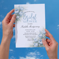 Dusty Blue Tulips Floral Bridal Shower