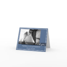 Dusty Blue Two Photo Thank You Card