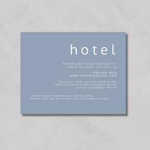Dusty Blue Typography Wedding Accommodations Enclosure Card
