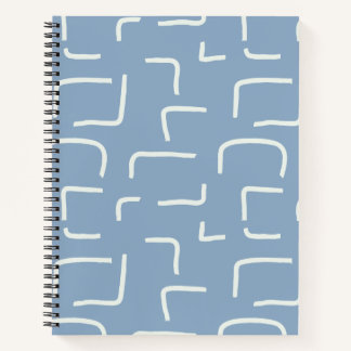 Dusty Blue Urban Geometric Pattern Business Notebook