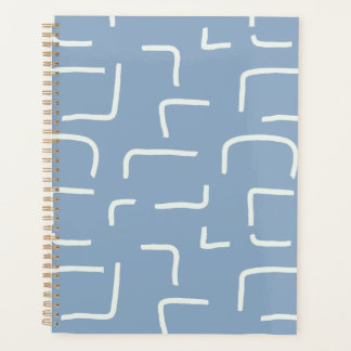 Dusty Blue Urban Geometric Pattern Business Planner