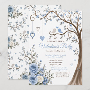Dusty Blue Valentine’s Party Invitation